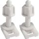 PLASTIC TOILET SEAT WHITE HINGES BOLT SIZE- H-6.2 CM, W-2.7CM